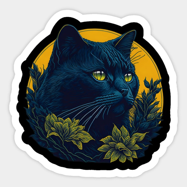 Cat Breed - Chartreux Cat Sticker by ImaginativeInkPOD